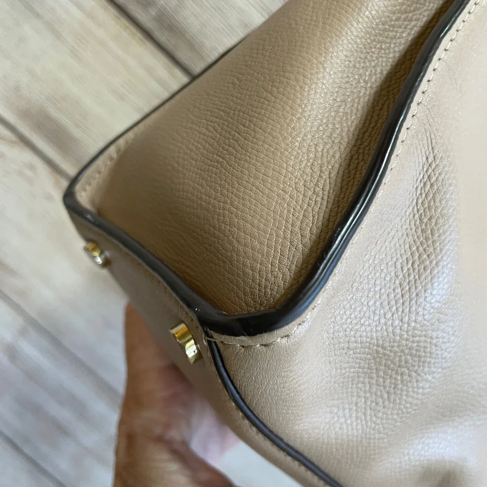 KATE SPADE NEW YORK CLASSIC‎ MEDIUM SATCHEL/CROSSBODY IN TAUPE PEBBLED LEATHER